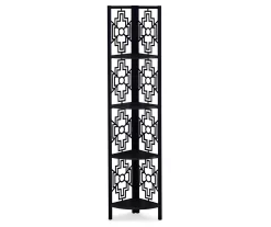 Monarch Geometric 4-Shelf Corner Bookcase