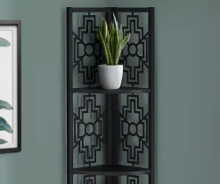 Monarch Geometric 4-Shelf Corner Bookcase -Deco Haven Shop 810512948 4