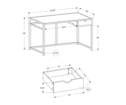 Monarch 42" Single Drawer Computer Desk 36 Monarch 42" Single Drawer Computer Desk -Deco Haven Shop 810512974 11