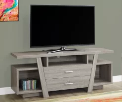 60" Dark Taupe 2-Drawer TV Stand -Deco Haven Shop 810512981 1