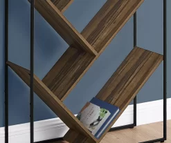 Brown 5-Shelf Slanted Bookcase -Deco Haven Shop 810512985 4