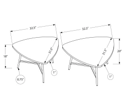 Taupe Reclaimed Triangular 2-Piece Nesting Table Set -Deco Haven Shop 810512994 3