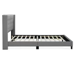 Gray Upholstered Shelter Wingback Queen Bed -Deco Haven Shop 810513491 14