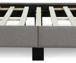 Gray Upholstered Shelter Wingback Queen Bed -Deco Haven Shop 810513491 15