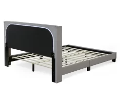 Gray Upholstered Shelter Wingback Queen Bed -Deco Haven Shop 810513491 16