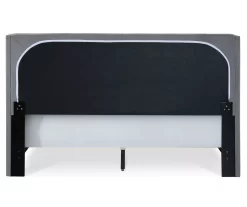 Gray Upholstered Shelter Wingback Queen Bed -Deco Haven Shop 810513491 18