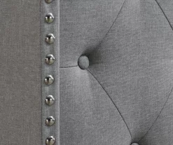 Gray Upholstered Shelter Wingback Queen Bed -Deco Haven Shop 810513491 8