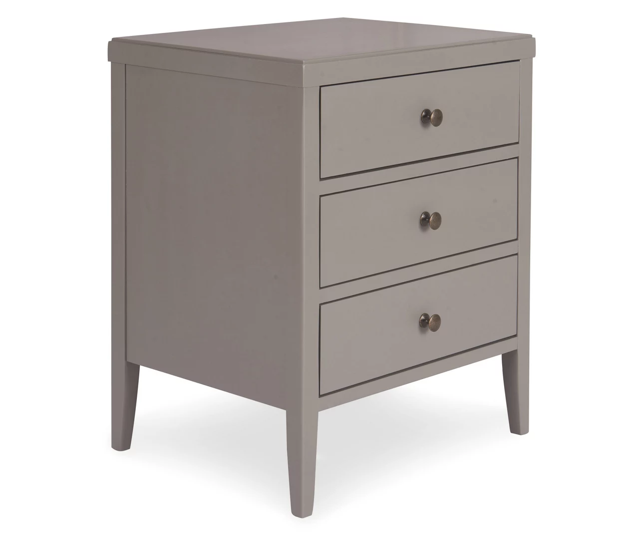 Gray Finley Wood 3-Drawer Nightstand 2 Gray Finley Wood 3-Drawer Nightstand - Image 2
