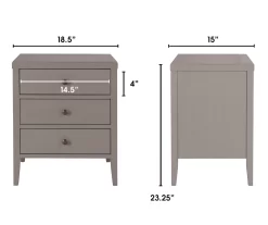 Gray Finley Wood 3-Drawer Nightstand 20 Gray Finley Wood 3-Drawer Nightstand -Deco Haven Shop 810513522 7
