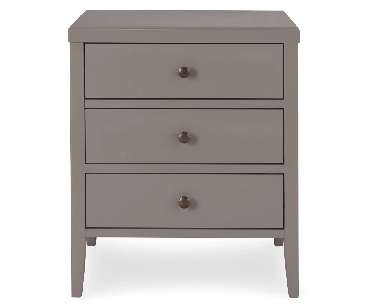 Gray Finley Wood 3-Drawer Nightstand 1 Gray Finley Wood 3-Drawer Nightstand