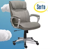 Glacial Gray Linen Executive Office Chair -Deco Haven Shop 810513550