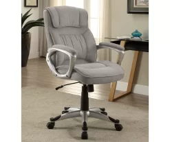 Glacial Gray Linen Executive Office Chair -Deco Haven Shop 810513550 3