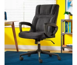 Hannah Charcoal Gray Microfiber Office Chair -Deco Haven Shop 810513553 A0 12