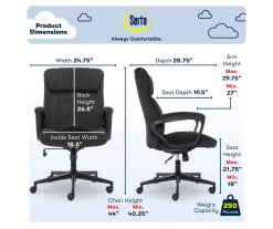 Hannah Charcoal Gray Microfiber Office Chair -Deco Haven Shop 810513553 A0 3