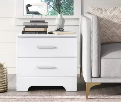 White Hudson 2-Drawer Wood Nightstand 21 White Hudson 2-Drawer Wood Nightstand -Deco Haven Shop 810513558 3