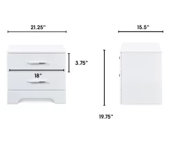 White Hudson 2-Drawer Wood Nightstand 26 White Hudson 2-Drawer Wood Nightstand -Deco Haven Shop 810513558 4