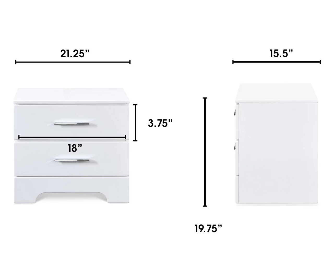 White Hudson 2-Drawer Wood Nightstand 12 White Hudson 2-Drawer Wood Nightstand - Image 12