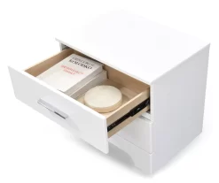 White Hudson 2-Drawer Wood Nightstand 19 White Hudson 2-Drawer Wood Nightstand -Deco Haven Shop 810513558 7