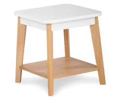 White Square Side Table