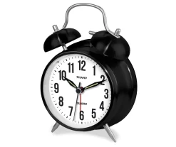 Sharp Black & Silver Twin Bell Alarm Clock -Deco Haven Shop 810514647 21