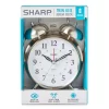 Sharp Brushed Nickel Twin Bell Alarm Clock