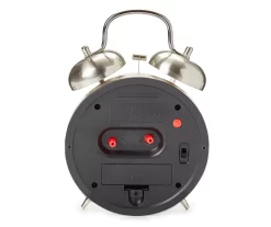 Sharp Brushed Nickel Twin Bell Alarm Clock -Deco Haven Shop 810514648 3