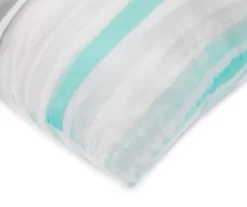 Aqua & Gray Stripe Full 14-Piece Reversible Comforter Set -Deco Haven Shop 810515022 6