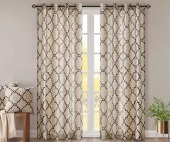 Sereno Fretwork Light-Filtering Grommet Curtain Panel -Deco Haven Shop 810518000 810518001 810518002