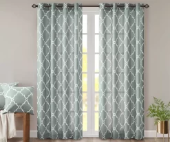 Sereno Fretwork Light-Filtering Grommet Curtain Panel -Deco Haven Shop 810518004 810518005 810518006