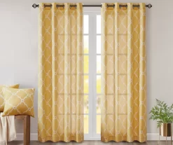 Sereno Fretwork Light-Filtering Grommet Curtain Panel -Deco Haven Shop 810518008 810518009 810518010