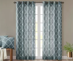 Sereno Fretwork Light-Filtering Grommet Curtain Panel -Deco Haven Shop 810518012 810517719 810517720 12