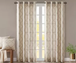 Sereno Fretwork Light-Filtering Grommet Curtain Panel -Deco Haven Shop 810518024 810518025 810518026