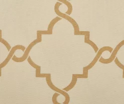 Sereno Fretwork Beige & Gold Light-Filtering Grommet Curtain Panel, (63") -Deco Haven Shop 810518028 810518029 810518030 6