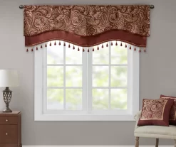 Valerie Beaded Rod Pocket Valance -Deco Haven Shop 810518037