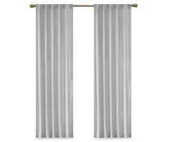 Bryce Velvet Light Gray Room-Darkening Rod Pocket Curtain Panel Pair, (95") -Deco Haven Shop 810518084 810518163 810518164 8