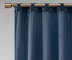 Bryce Velvet Navy Room-Darkening Rod Pocket Curtain Panel Pair, (84") -Deco Haven Shop 810518085 810518086 810518087 5