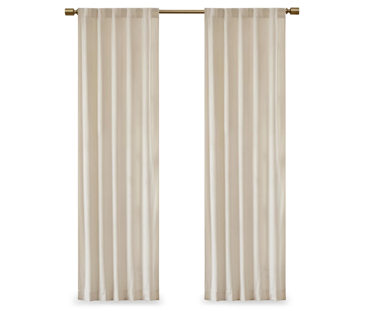 Bryce Velvet Ivory Room-Darkening Rod Pocket Curtain Panel Pair, (63") 9 Bryce Velvet Ivory Room-Darkening Rod Pocket Curtain Panel Pair, (63") - Image 9