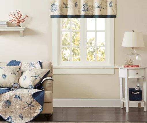 Rockway Navy Rod Pocket Valance -Deco Haven Shop 810518140