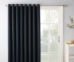 Loretta Navy Blackout Grommet Curtain Panel, (84")