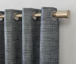 Wilbon Navy Denim Blackout Grommet Curtain Panel, (96") -Deco Haven Shop 810518494 2