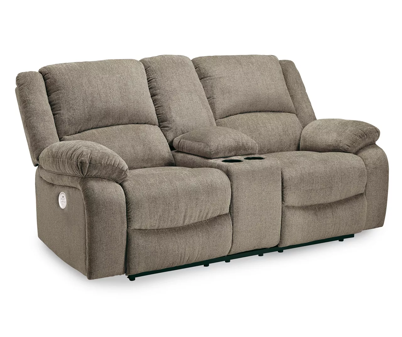 Draycoll Pewter Power Reclining Console Loveseat 1 Draycoll Pewter Power Reclining Console Loveseat