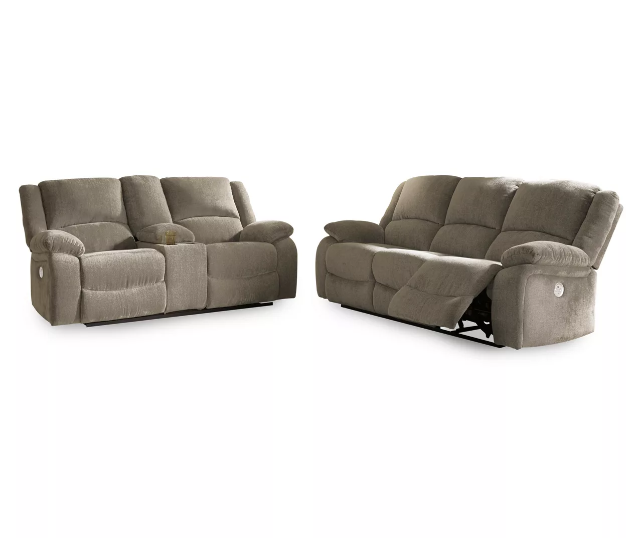 Draycoll Pewter Power Reclining Console Loveseat 4 Draycoll Pewter Power Reclining Console Loveseat - Image 4