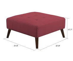 Jasper Brick Red Square Ottoman -Deco Haven Shop 810519915 2