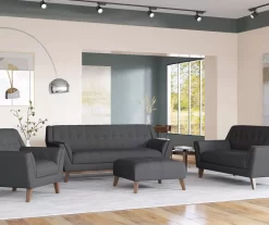 Jasper Charcoal Pebble Square Ottoman -Deco Haven Shop 810519916 7