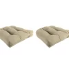 Sand Tan Outdoor Wicker Chair Cushions, 2-Pack