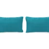 Peacock Green Outdoor Lumbar Throw Pillows, 2-Pack