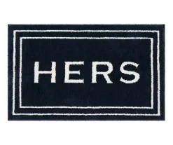 "Hers" Indigo Knitted Bath Rug, (40" X 24")