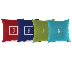 "B" Monogram Indoor/Outdoor Throw Pillow -Deco Haven Shop 810522321 810522310 810522209 810522332