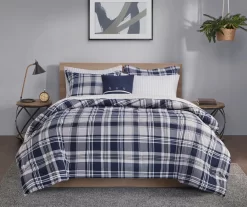 Leroy Navy Full 8-Piece Reversible Comforter Set