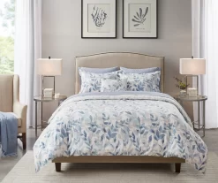 Leisha Blue Reversible Comforter Set